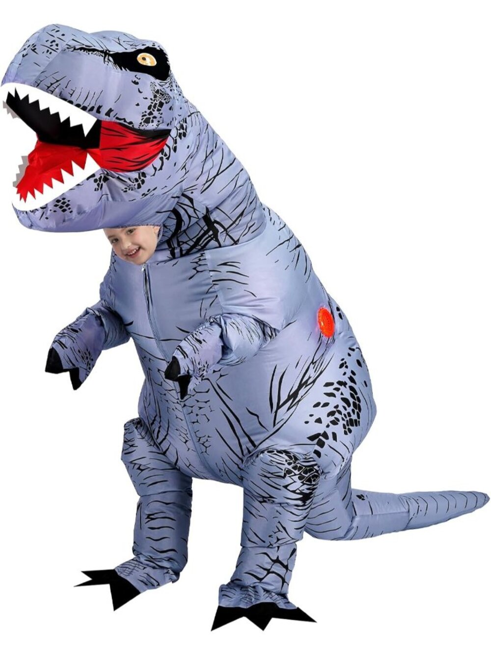 🎃Kids Grey Halloween Lightweight Inflatable Blow Up T-Rex Dinosaur Costume